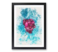 Fuscia Pink Dying Rose Watercolour Framed Print | A2 Black Framed Wall Art | Ready to Hang | Modern Floral Picture | Living Room Bedroom Lounge Office