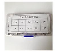 Fuse 100 pcs/Set of 5x20 mm Fast Blow Fuse kit, Various Specifications, 0.5A 1A 2A 3A 4A 5A 6A 8A 10A Fuse seat 10pcs Each Protected circuits