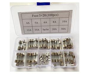Fuse 100 pcs/Set of 5x20 mm Fast Blow kit, Various Specifications, 4A 5A 6A 8A 10A 12A 15A 20A 30A seat 10pcs Each
