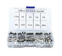 Fuse 100pcs/lot Set Kit 5x20mm Fuse Assorted Kits DIY Quick Blow Glass Tube Fast-Blow Glass Fuses 0.5A 1A 2A 3A 5A 8A 10A 15A 20A 30A Protected circuits