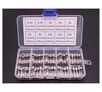 Fuse 100Pcs Set 5x20mm Quick Blow Glass Tube Fuse Assorted Kits Fast-Blow Glass Fuses 10A-20A Protected circuits