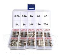 Fuse 100Pcs Set 5x20mm Quick Blow Glass Tube Fuse Assorted Kits,Fast-Blow Glass Fuses