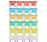 Fuse 24pcs Auto Car Truck Motorcycle Fuses 5A 10A 15A 20A 25A 30A Mixed Sizes Low Profile Kit Micro Mini Blade