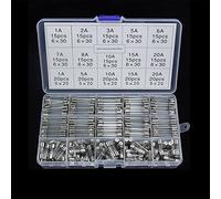 Fuse 5x20mm Quick Blown Glass Tube Fuse Assorted Sets, Quick Blown Glass fuses Glass 82pcs/100pcs/250pcs 1A-20A Protected circuits (Color : 250pcs Box)