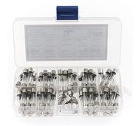 Fuse 72pcs/Box 6x30mm Fuse Assorted Kit Fast-Blow Glass Fuses 0.5A 1A 2A 3A 5A 10A 15A 20A 30AMP Quick Blow Car Glass Tube Fuses Set Protected circuits