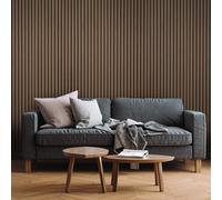 Fuse Acoustic Wall Panels Acoustic Wooden Wall Panel in Smoked Oak, 2.4m x 0.6m in Brown Fuse Acoustic Wall Panels Brown