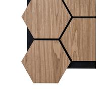 Fuse Acoustic Wooden Hexagon Wall Panel in Walnut Effect