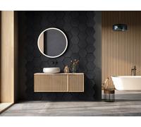 Fuse Acoustic Wooden Hexagon Wall Panel in Black Oak