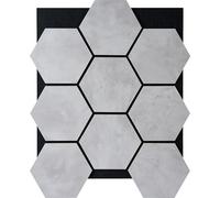 Fuse Acoustic Wooden Hexagon Wall Panel in Concrete Effect