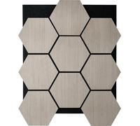 Fuse Acoustic Wooden Hexagon Wall Panel in Grey Oak
