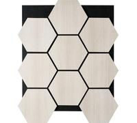 Fuse Acoustic Wooden Hexagon Wall Panel in White Oak