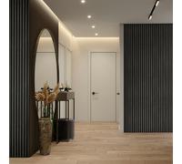 Fuse Acoustic Wooden Reeded Wall Panel in Charcoal Oak, 2.4m x 0.6m