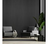 Fuse Acoustic Wooden Slatted Wall Panel in Charcoal Oak, 2.4m x 0.6m