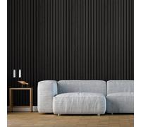 Fuse Acoustic Wooden Wall Panel in Black Oak, 240cm x 60cm (4 Pack)