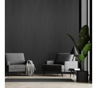 Fuse Acoustic Wooden Wall Panel in Charcoal Oak, 240cm x 60cm (3 Pack)