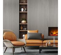 Fuse Acoustic Wooden Wall Panel in Grey Oak, 240cm x 60cm (3 Pack)