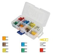 Fuse assortment kit of Mini spade fuses 120pcs in a package:5A, 7.5A, 10A,15A, 20A, 25A, 30A and fuse puller.