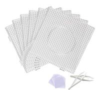 Fuse Bead Boards, 6Pcs 5mm Large Square Clear Plastic Beads Pegboards with 2Pcs Beads Tweezers and 6Pcs Lroning Paper for Kids Craft Beads