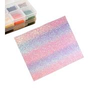 Fuse Bead Ironing Mat, 20x15cm Thermostability Reusable Heat Resistant Pad - PP Rainbow Glitter Craft Tool | Non Porous PU Gradient Transfer Sheet, Protective Ironing Mat for Crafting Tasks