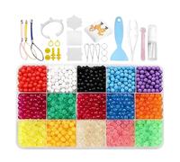 Fuse Bead Kit - PVC, Glow-in-the-Dark Melting Beads DIY Craft Set | Water-Activated Adhesive Tidy Application, Creative Arts & Crafts Kit with Random Keychains & Hooks for Kids, Home, School