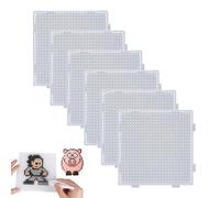 Fuse Beads Boards Pegboard 6 pcs Transparent Plastic Pegboards Board Set 2.6mm Mini Square Hama Beads Craft Activities Pegboard for Children DIY Handmade Products
