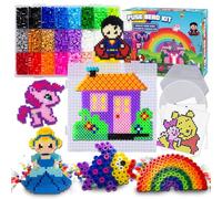Fuse Beads Craft Kit - 5500PCS 5mm Bead 111 Patterns Melty Fusion Colored Beads Arts & Crafts Pearler Set 21 Different Color Brithdays Gifts for Kids Girls Age 5 6 7