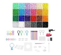 Fuse Beads Kit, 24-Colors Melty Beads Set, Craft Material for Girls Boys Christmas Birthday, DIY Bracelet Keychain Charm Jewelry, Beadwork for Home School Art Projects, Kids Creative Fun