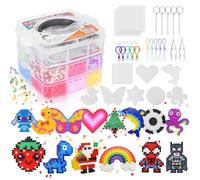 Fuse Beads Kit for Kids: 10000PC Melty Beads Set, 5MM Iron Melting Beads Craft Kit with 8 Pegboards,5 Ironing Paper and Accessories, Arts and Crafts Set Toys Gifts for Boys Girls Christmas Birthday