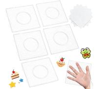 Fuse Beads Pegboards, 5 Pieces Large Square Boards 4 Ironing Papers - 14.5cm PP Template Fuse Bead Craft Tray for Boys Girls Kids Adults Teen Daughter Son Fun Family Activity