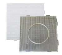 Fuse Beads Pegboards Beads Handmade Crafts Decor Three-Dimensional Bean Board 52 * 52 Dot DIY Make Puzzle(White-Transparent)