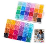 Fuse Beads Perler Beads Hama Beads Iron Beads for Kids, 24000 Pcs Creative Craft Set, 19x13x1.9 cm Storage Box for Artistic Projects and Educational Activities