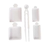 Fuse Beads Professional Tool Set with Needle Tweezer,Aligner Tray，5 Pack | fuse beads tool ，needle tweezer, aligner tray & pegboard organizer for DIY beading. Perfect for micro & mini beads crafting.