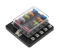 Fuse Block, 10 Way Blade Fuse Box with LED Indicator Fuse Block for Car Boat Marine Caravan 12V 24V Protected circuits