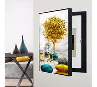 Fuse Box Cover Cabinet Electric Meter Box Decorative Mounted Electrical Panel Cover Hidden Painting Creative Removab,RLeft open,W16″×H19″