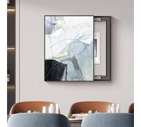 Fuse Box Cover Cabinet, Electric Meter Box Decorative Picture Frame, Simple Install, Various Styles Available, for Living Room, Bedroom, Office, Cafe(Black-2,60 * 50cm/23.6 * 19.7in)