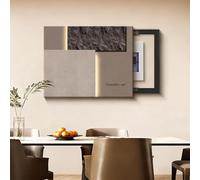 Fuse Box Cover Cabinet, Electrical Panel Cover Decorative, Decorative Door Hide Wall, Sleek Black Frame Design, for Living Room Home Offices Wall(Black-1,55 * 45cm/21.7 * 17.7in)