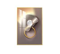 Fuse Box Cover Cabinet, Hidden Circuit Breaker Panel Decorative Painting, Aluminum Alloy Frame, Canvas for Living Room, Bedroom, Office, Cafe Gold-B 40x60cm