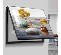 Fuse Box Cover Decorative Flip Cover for Home Decoration, Electrical Panel Cover Cabinet, 13.60x50cm, Indoor Picture Frame Style
