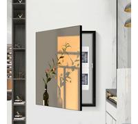 Fuse Box Cover, Electrical Panel Cover Decoration, Hidden Circuit Breaker Panel Decorative Painting, Vertical Circuit Boxes Switch Wall Painting, PS Frame Cabinet, Open Left(B,35 * 45)