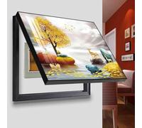 Fuse Box Cover for Electrical Panel, Decorative Flip Cover Meter Box, Indoor Home Decoration, 13.6 x 50 cm, Stylish Picture Frame Design