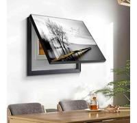 Fuse Box Cover for Electrical Panel, Decorative Flip Cover Meter Box, Indoor Home Decoration, 13.6 x 50 cm, Stylish Picture Frame Design