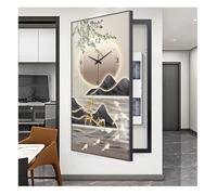 Fuse Box Cover, Wall Mounted Electrical Panel Hide, Decorative Painting Design with Clock for Home and Office Use