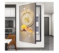 Fuse Box Cover, Wall Mounted Electrical Panel Hide, Decorative Painting Design with Clock for Home and Office Use