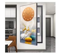Fuse Box Cover, Wall Mounted Electrical Panel Hide, Decorative Painting Design with Clock for Home and Office Use