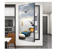 Fuse Box Cover, Wall Mounted Electrical Panel Hide, Decorative Painting Design with Clock for Home and Office Use