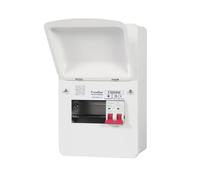 Fuse Box F3004M 4-Way Main Switch RCBO Consumer Unit, Metal Housing, White
