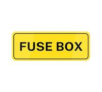 Fuse Box Wall Or Door Sign- Yellow Acrylic Sign For Business Store, Shop, Cafe, Office, Restaurant - Back Self Adhesive Plastic 10 * 3