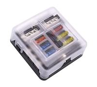 Fuse Case, Fuse Box with Negative Bus, Blade Fuses Holder Block 6 Way with LED Indicator for Boat Van Car Truck Protected circuits