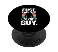 Fuse Problems I'm Your Guy Electrician Retro PopSockets Adhesive PopGrip