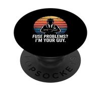 Fuse Problems I'm Your Guy Electrician Retro PopSockets Adhesive PopGrip